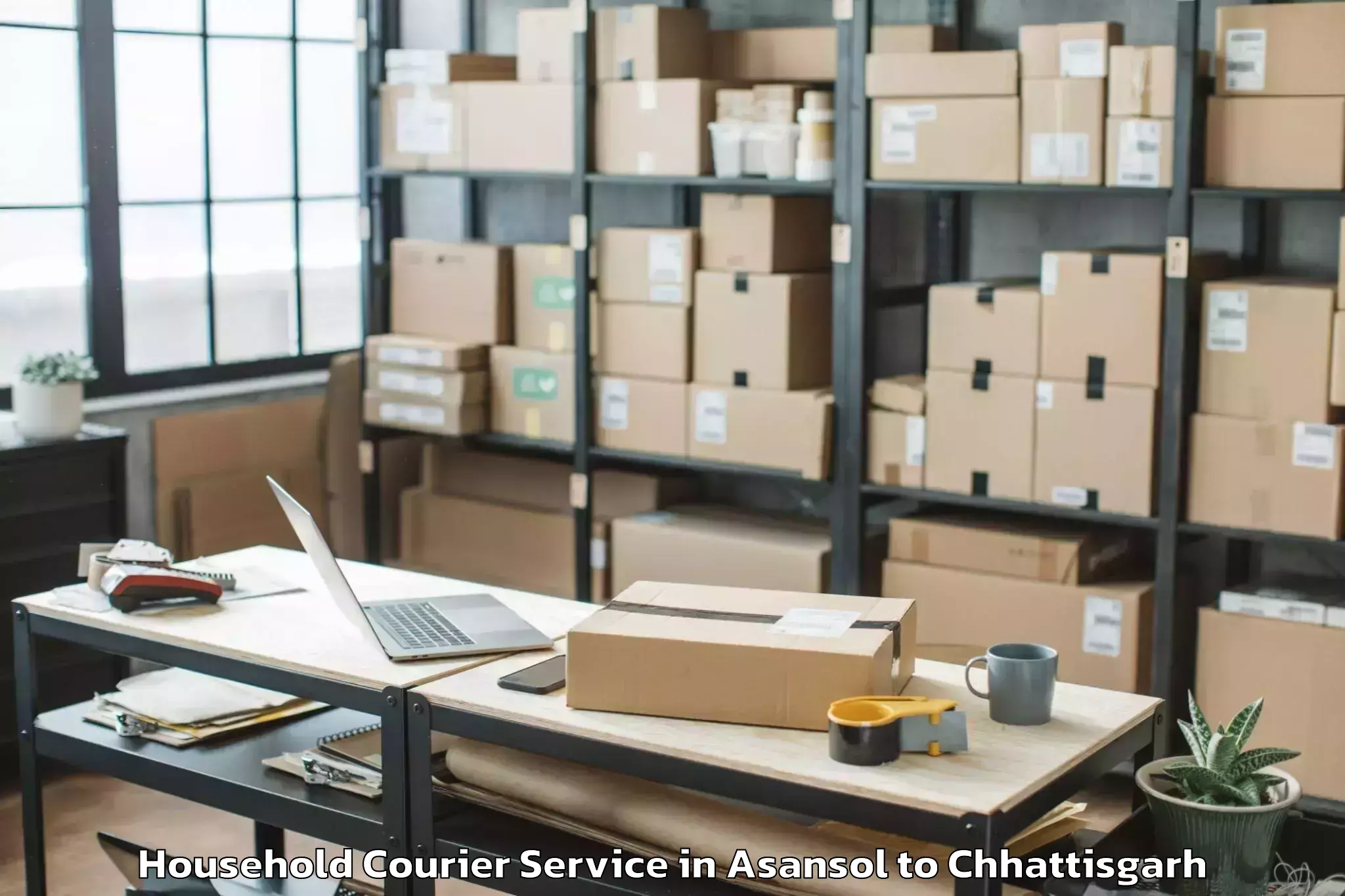 Get Asansol to Udaipur Dharamjaigarh Household Courier